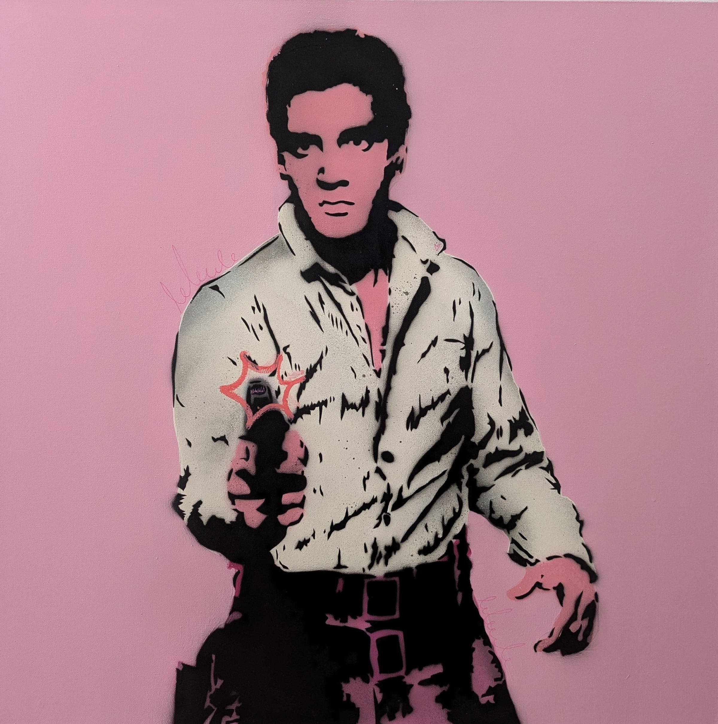 Artlord - Elvis in Pink, 2024 (Painting) - Ethos Arts Inc.