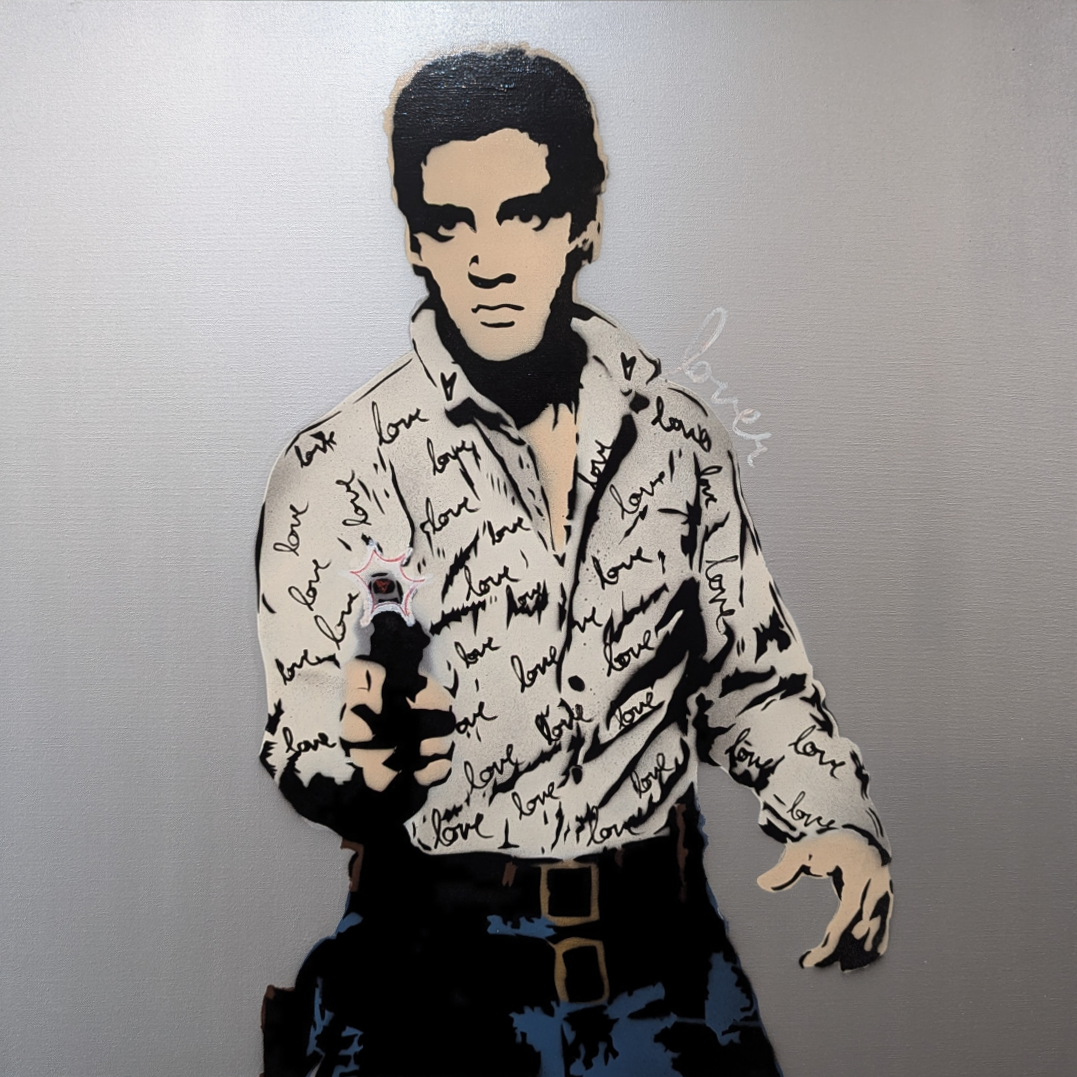 Artlord - Elvis in Silver, 2024 (Painting) - Ethos Arts Inc.