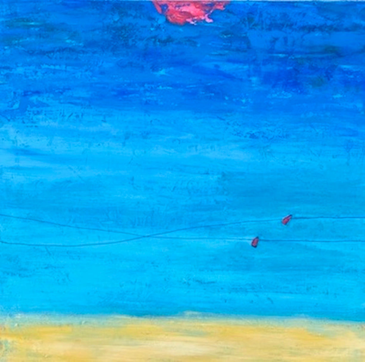 Peggy Hinaekian- Birds on a Wire and Red Cloud,2023 (Painting) - Ethos Arts Inc.