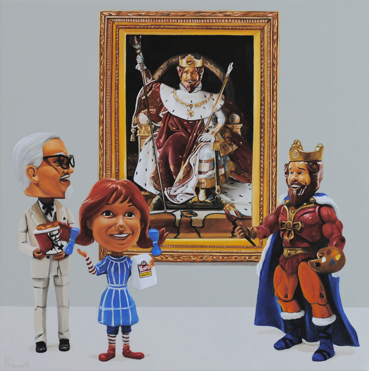 Pat Hobaugh - Burger Emperor (Painting) - Ethos Arts Inc.