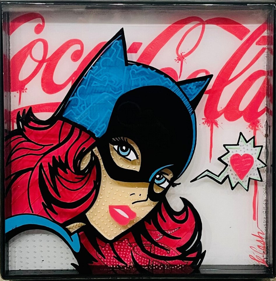LéCash - Batgirl Loves Me Like Coke, 2023 (Painting) - Ethos Arts Inc.