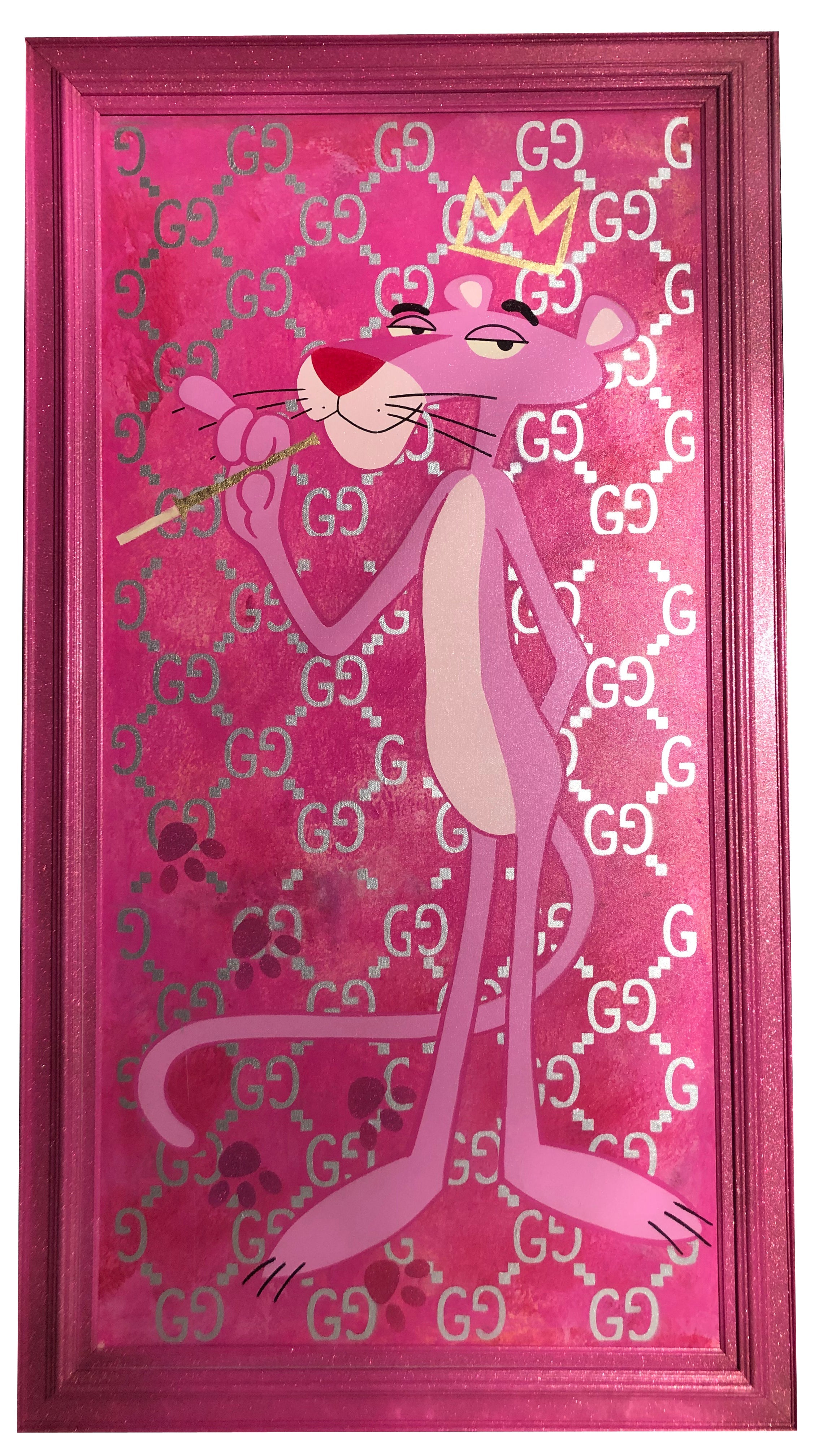Pitch Black - Portrait of a Pink Panther (Painting) - Ethos Arts Inc.