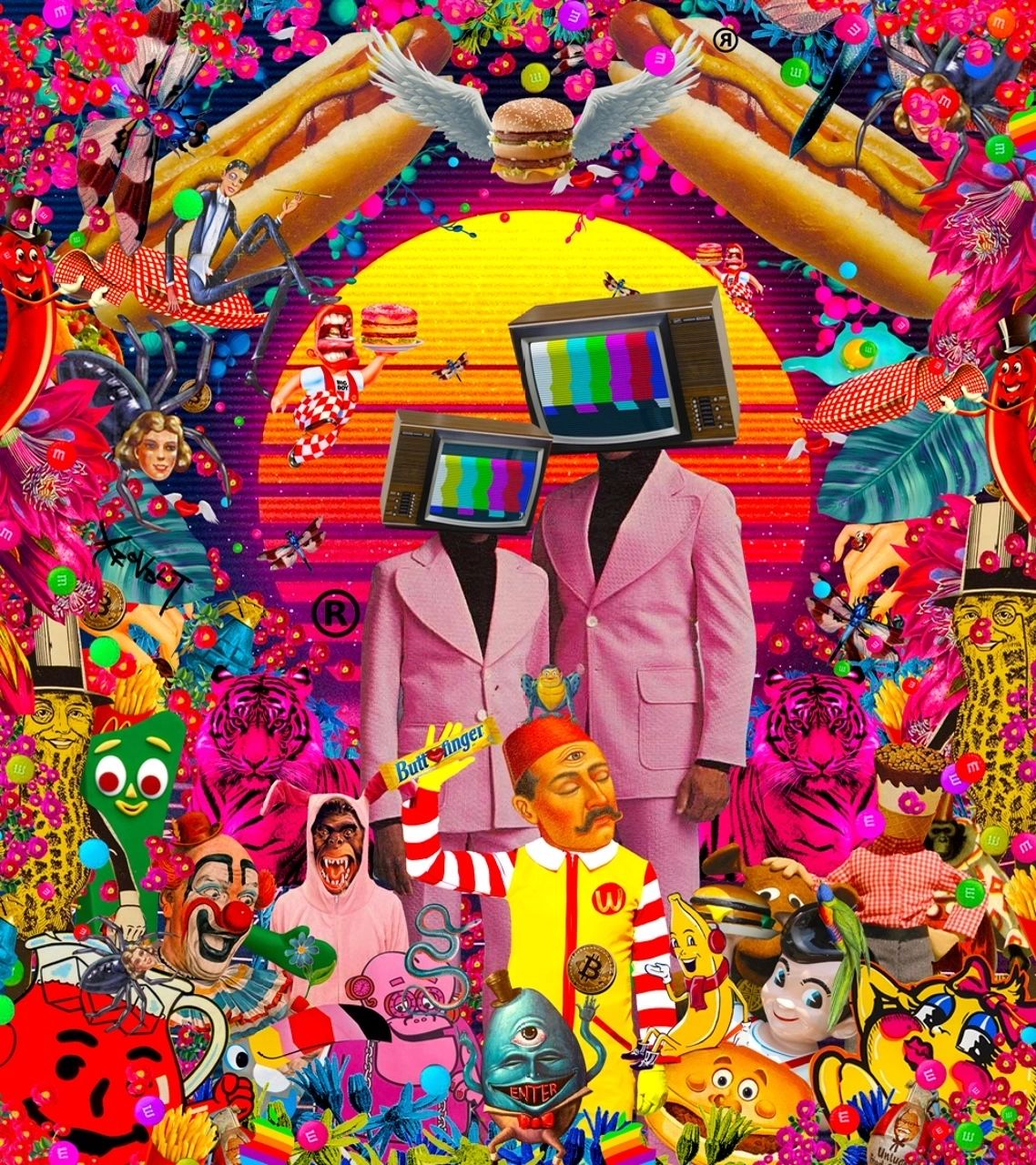 David Krovblit - Circus World - The Clones, 2024 (Painting) - Ethos Arts Inc.