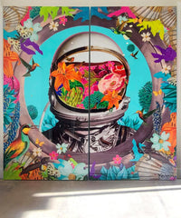David Krovblit - Porthole - Astro Head(Diptych) (Painting) - Ethos Arts Inc.