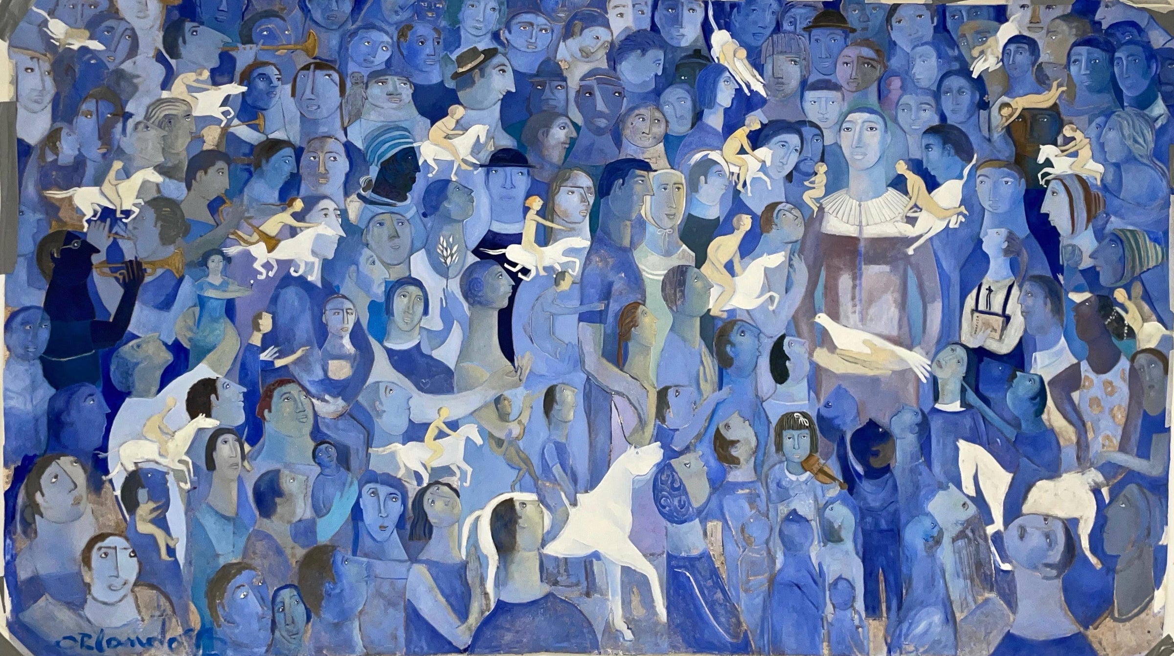 Orlando Agudelo-Botero - Prophet, Messenger of Goodwill (Painting) - Ethos Arts Inc.
