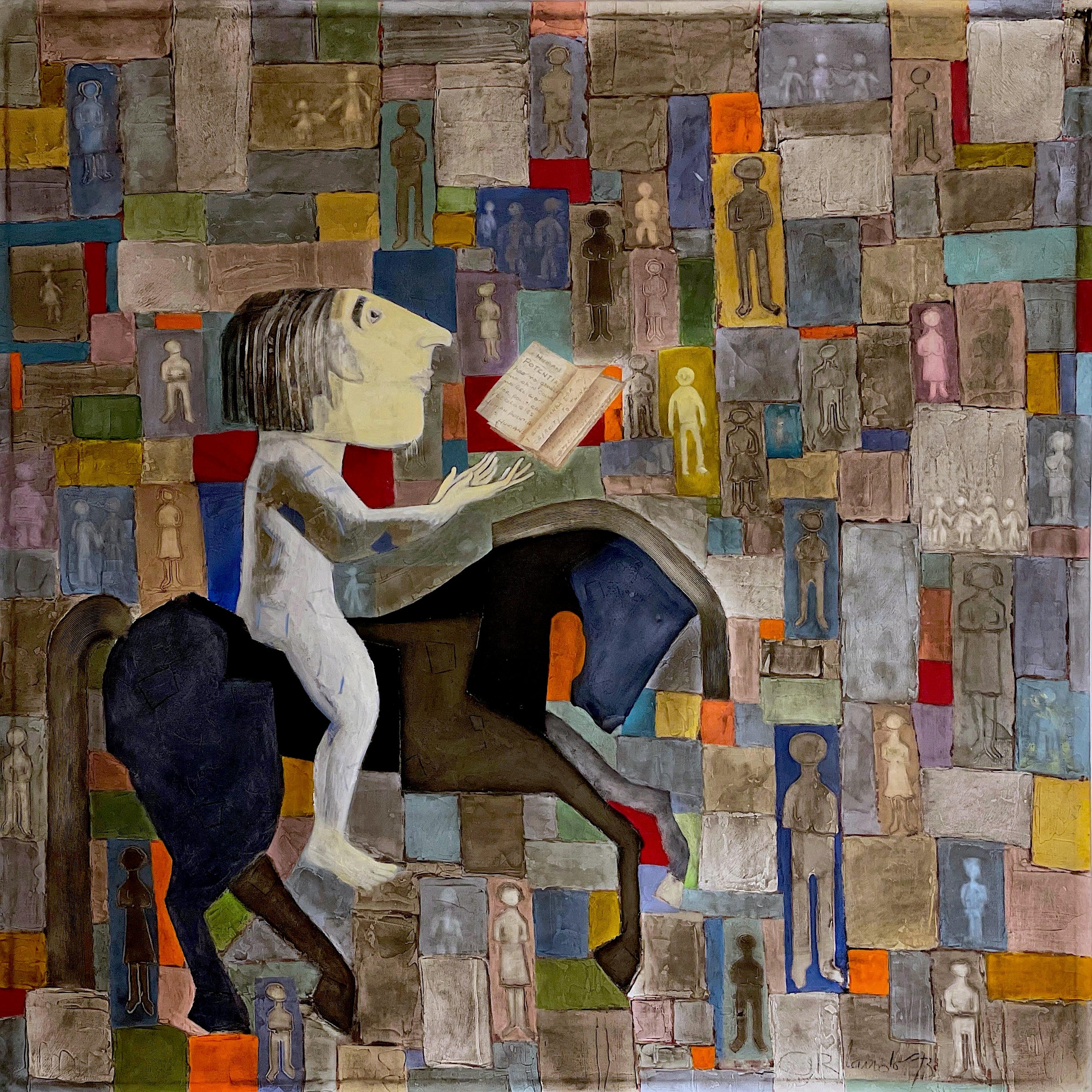 Orlando Agudelo-Botero - The Offering of Knowledge (Painting) - Ethos Arts Inc.
