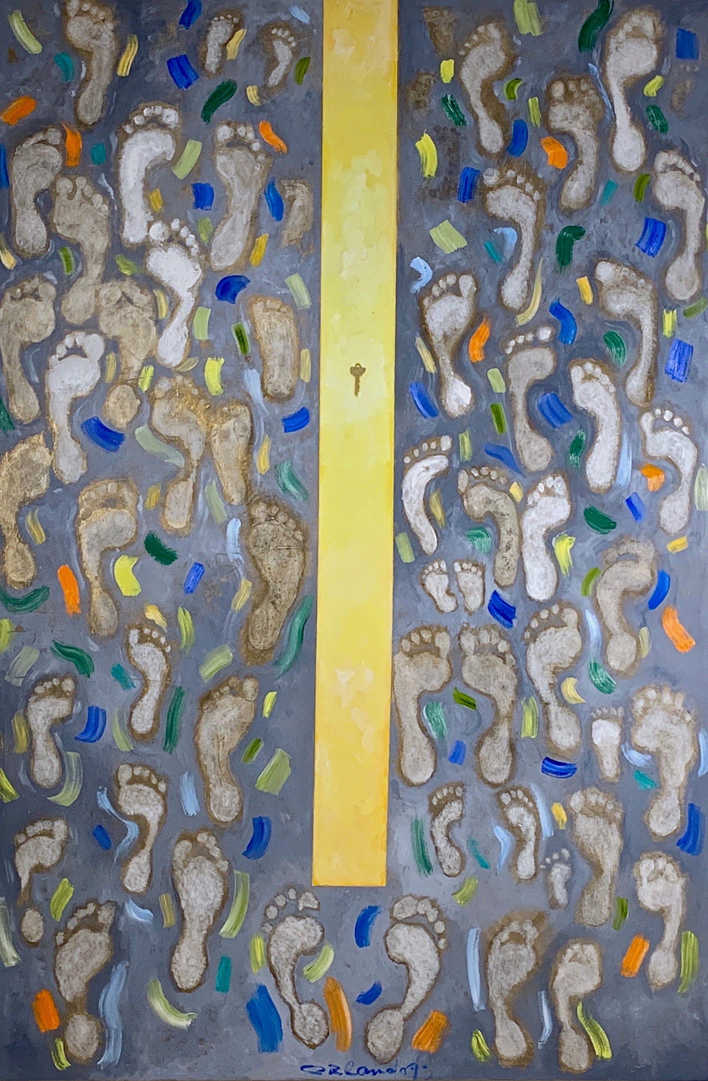 Orlando Agudelo-Botero CAMINO A LA ALEGRÍA (Road to Joy) (Painting) - Ethos Arts Inc.