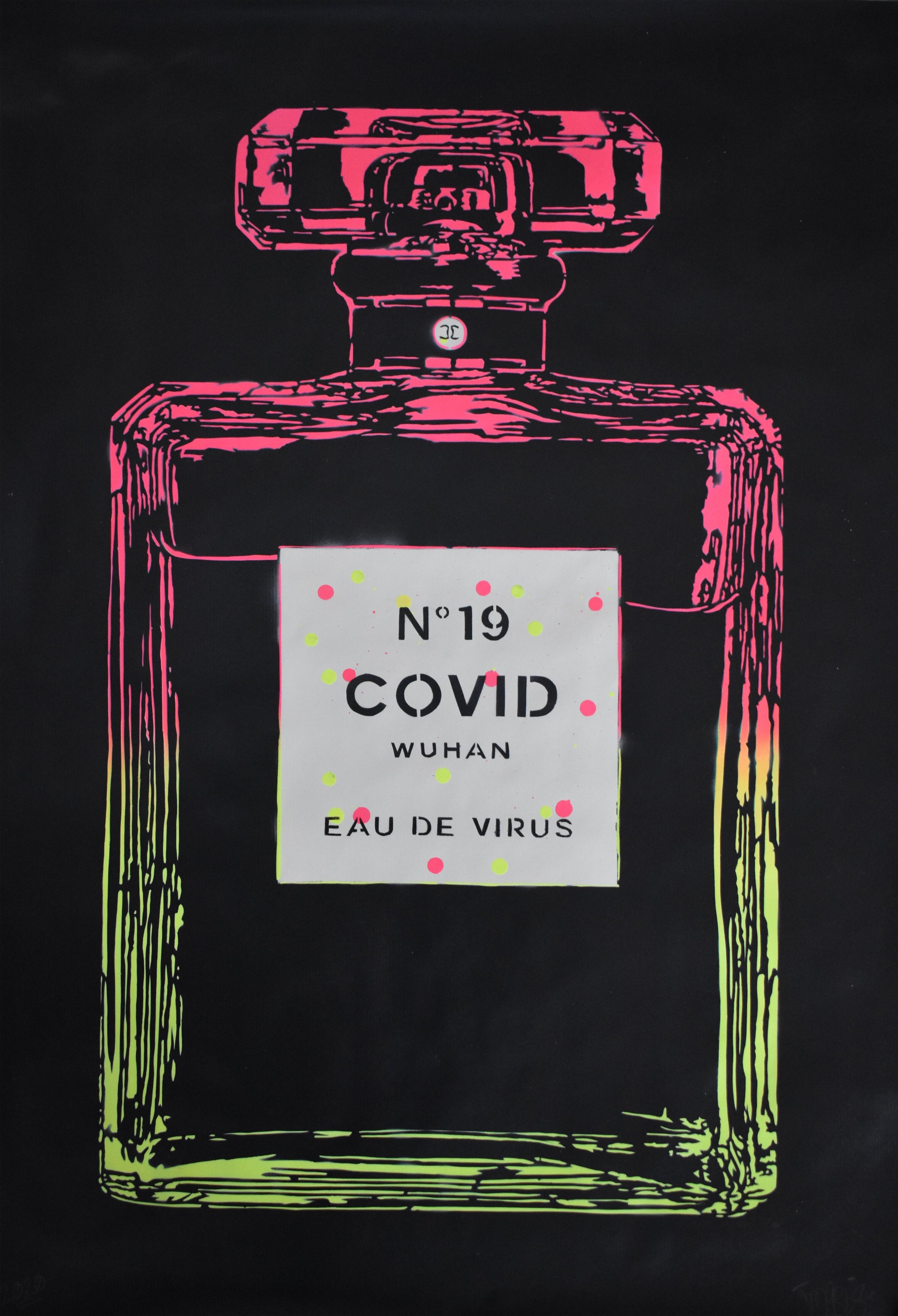 Orrible- Eau de Virus (Pink & Yellow Blend on Black) () - Ethos Arts Inc.