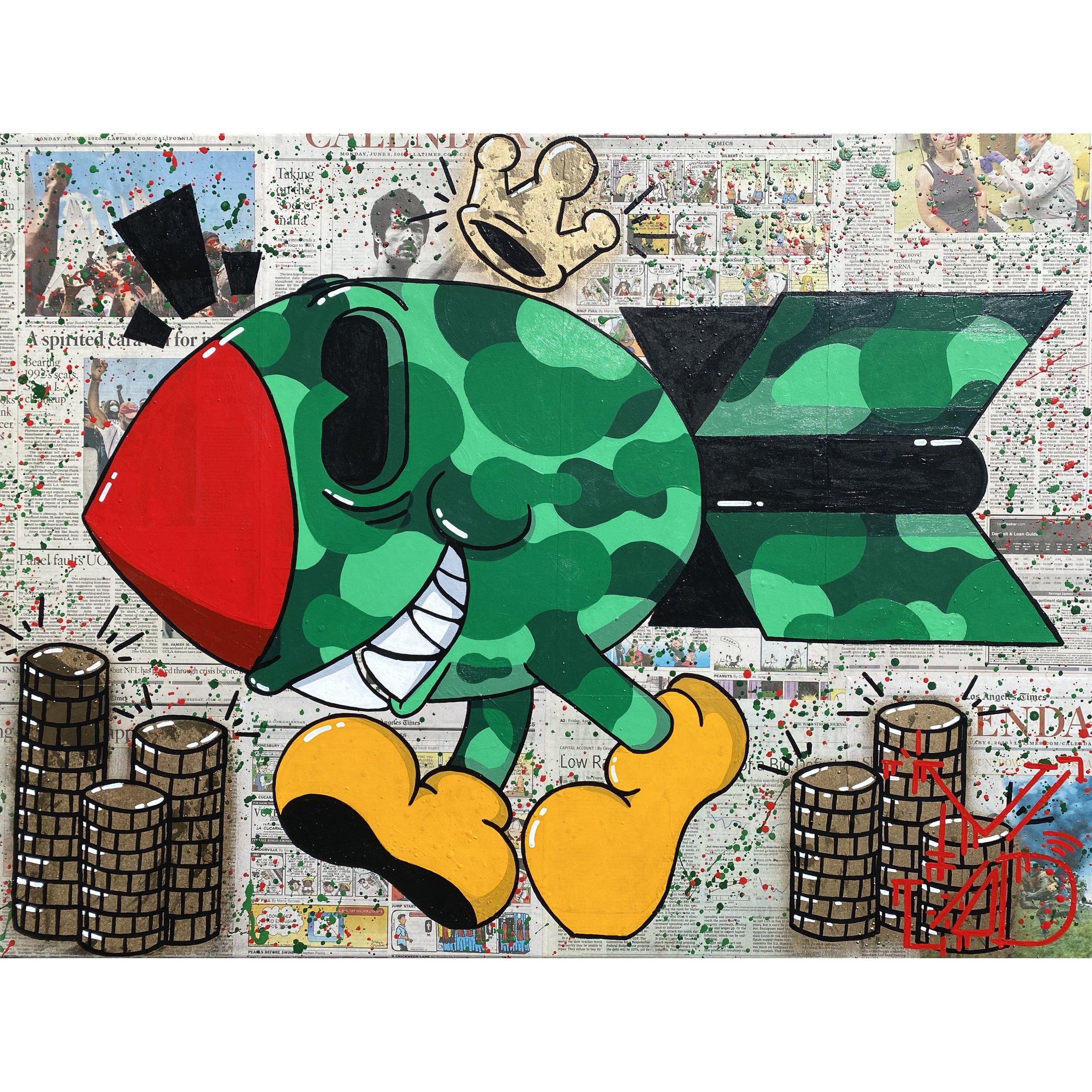 VLAD VANDAMME- BOMBO (Green Camo Edition) (Painting) - Ethos Arts Inc.