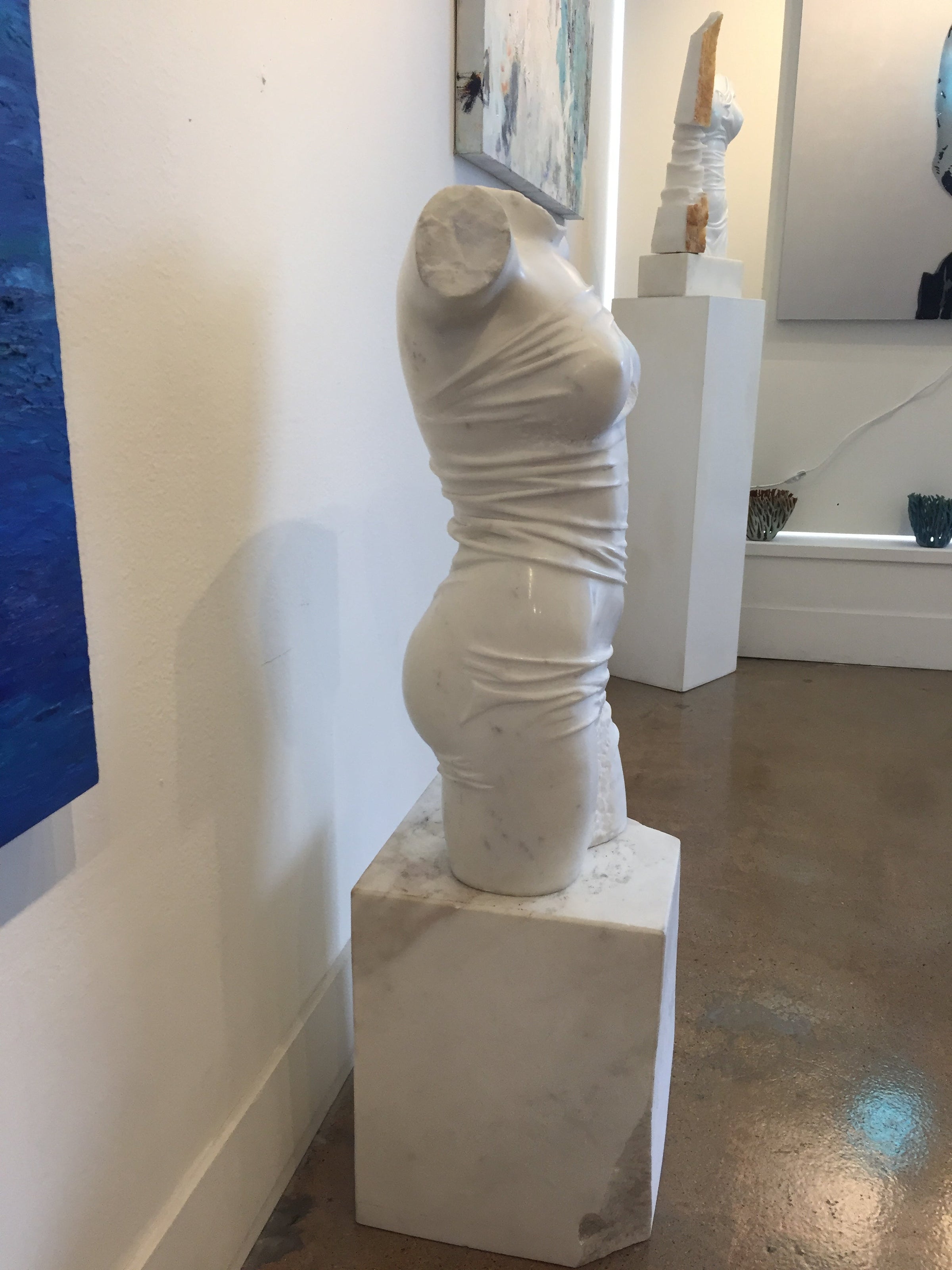 Marton Varo - Female Torso-Turkish Marble (sculpture) - Ethos Arts Inc.