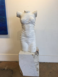 Marton Varo - Female Torso-Turkish Marble (sculpture) - Ethos Arts Inc.