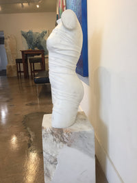 Marton Varo - Female Torso-Turkish Marble (sculpture) - Ethos Arts Inc.