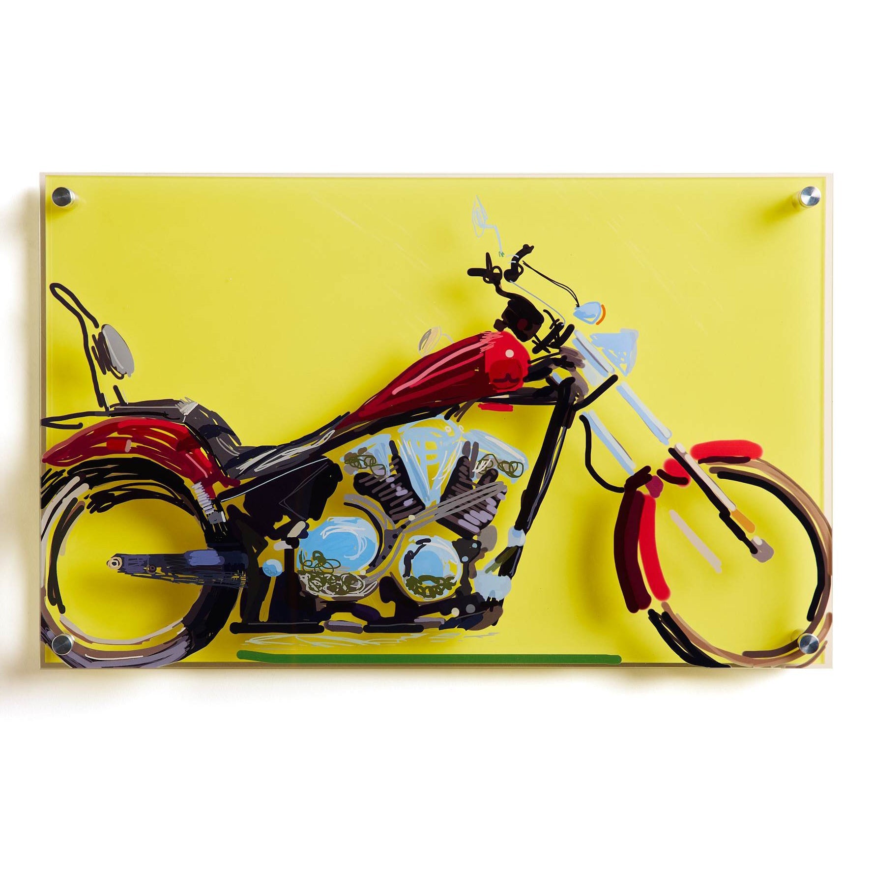 Sherry Pollack Walker- Bikes Don't Leak Oil, They Mark Their Territory (Painting) - Ethos Arts Inc.