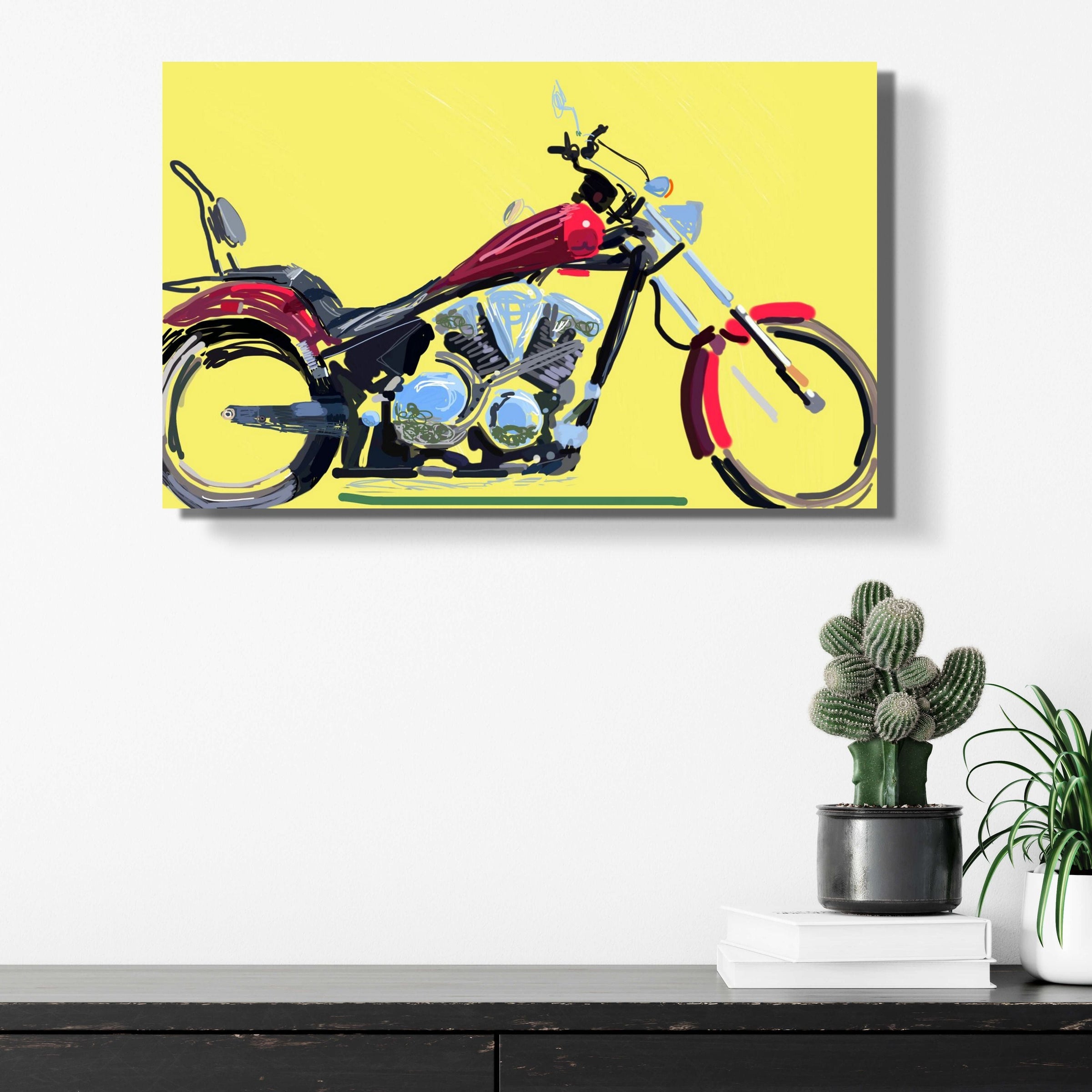 Sherry Pollack Walker- Bikes Don't Leak Oil, They Mark Their Territory (Painting) - Ethos Arts Inc.