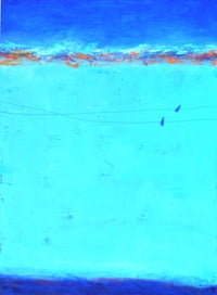 Peggy Hinaekian- Blue Birds on a Wire (Painting) - Ethos Arts Inc.