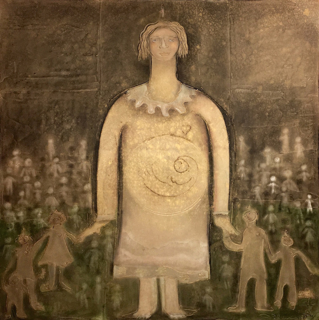 Orlando Agudelo-Botero- LA VIDALA ADOPCIÓN (Adoption) (Painting) - Ethos Arts Inc.