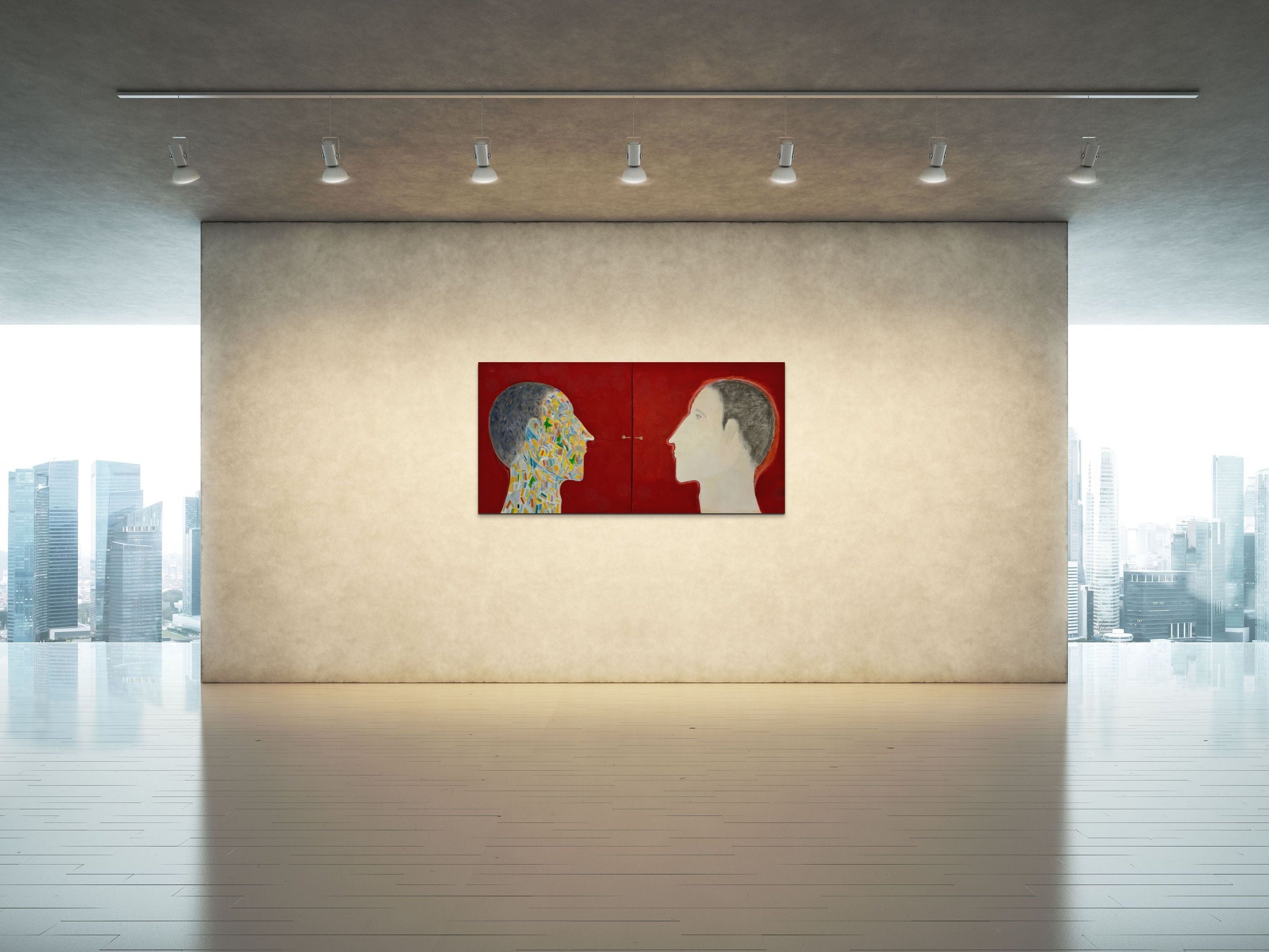 Orlando Agudelo-Botero- EMOCIÓN Y LÓGICA (Logic and Emotion) Diptych (Painting) - Ethos Arts Inc.