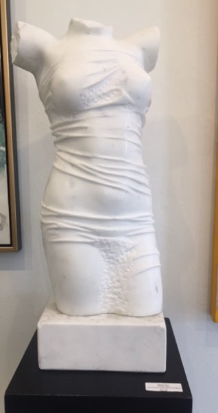 Marton Varo - Female Torso-Turkish Marble (sculpture) - Ethos Arts Inc.