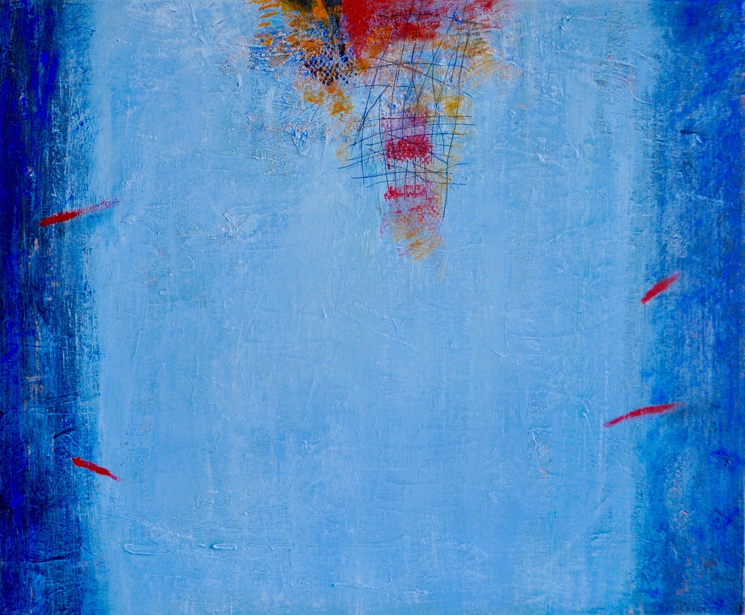 Peggy Hinaekian- Fireworks on the Ocean (Painting) - Ethos Arts Inc.