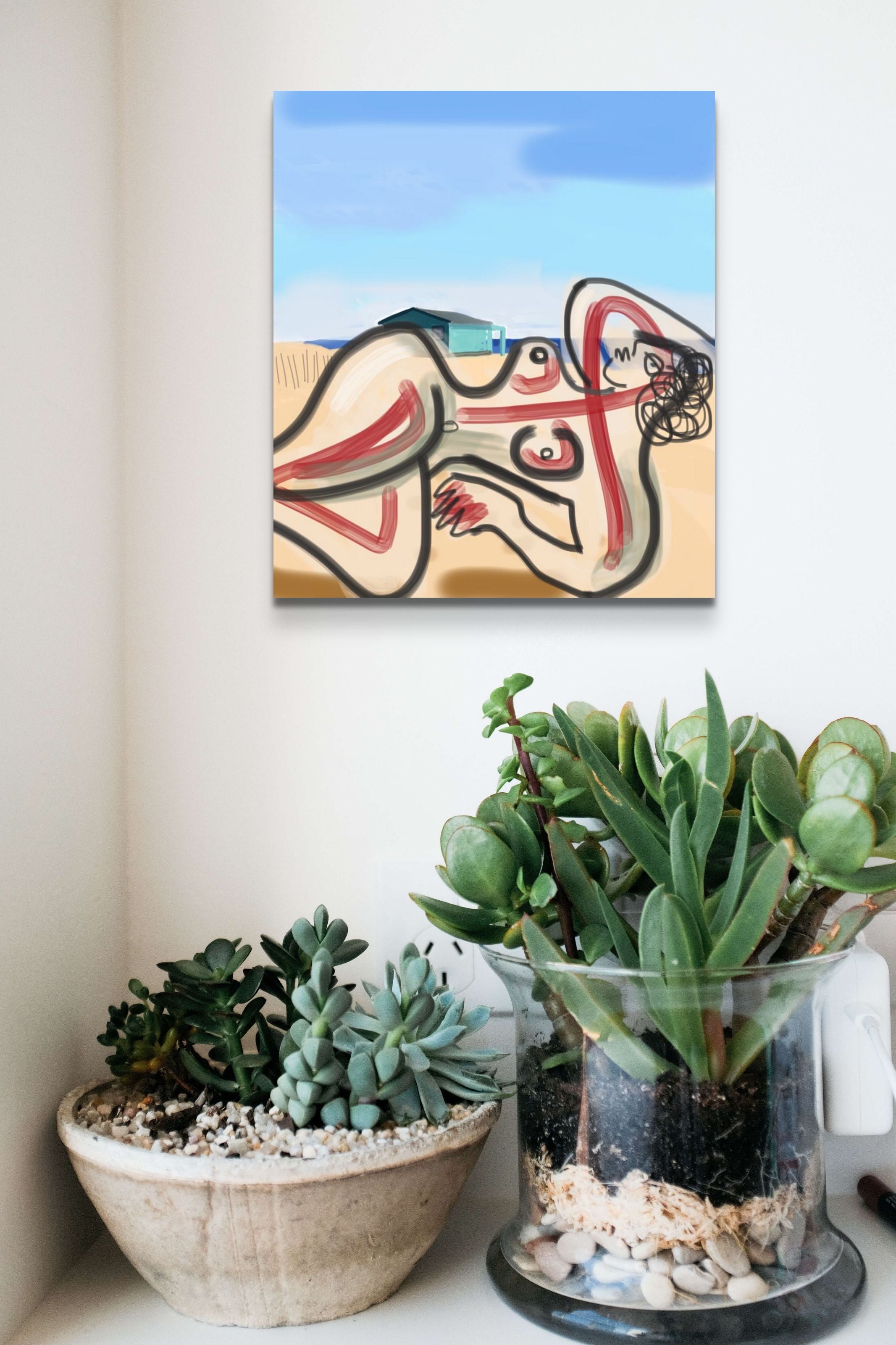 Sherry Pollack Walker- French Woman Sunbathing (Painting) - Ethos Arts Inc.