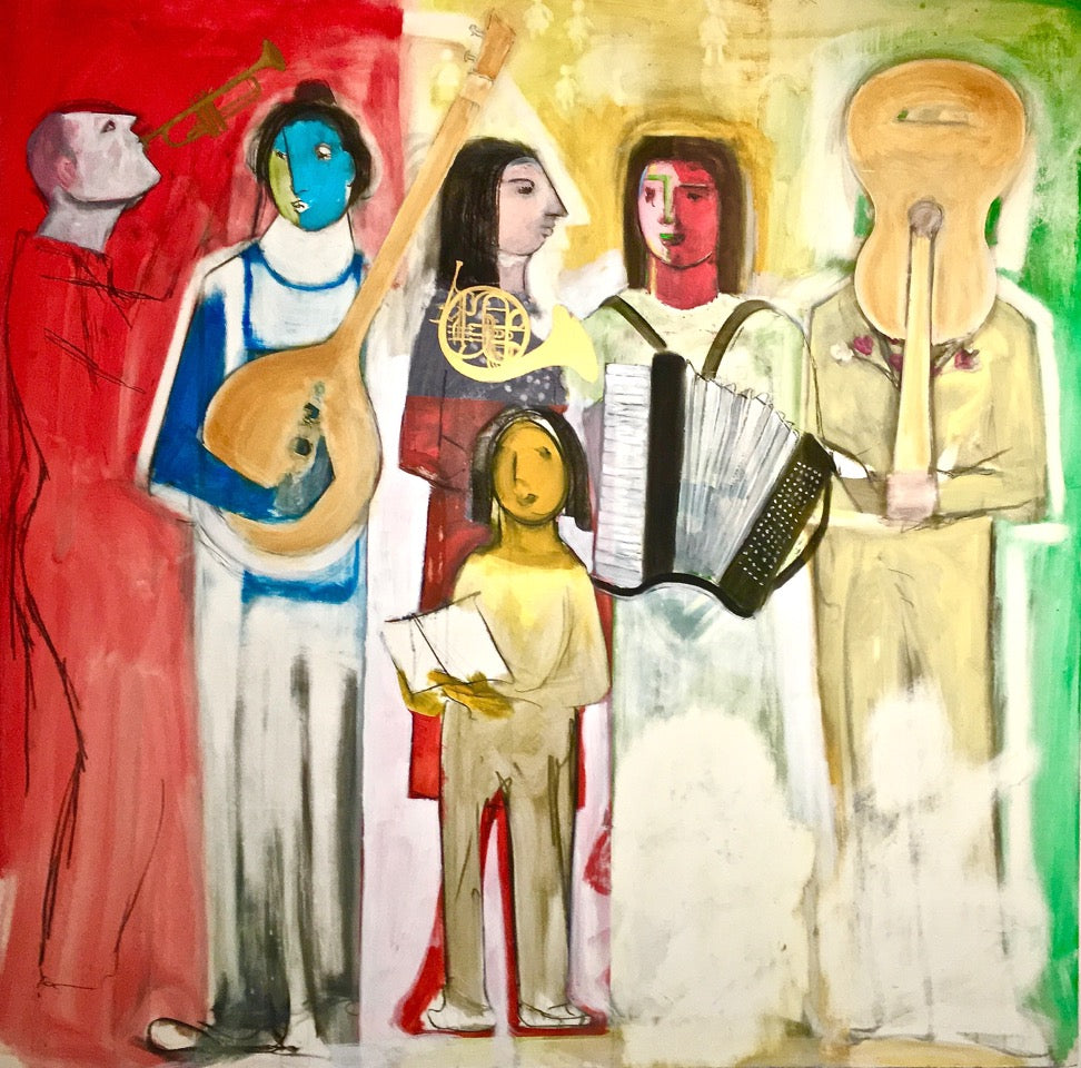 Orlando Agudelo-Botero- LA VIDA- MÚSICA (Painting) - Ethos Arts Inc.