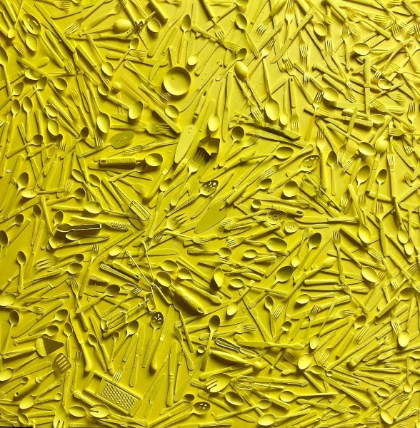 Georgeana Ireland- Let's Eat (Yellow) (Painting) - Ethos Arts Inc.