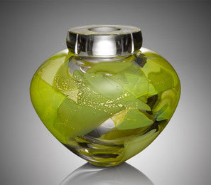 Randi Solin- Green Camo Bowl (Art Glass Vase) - Ethos Arts Inc.