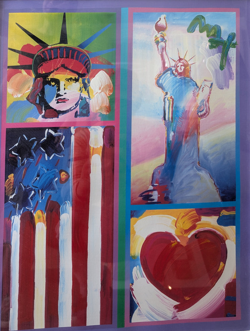 Peter Max - 2 Liberties (Painting) - Ethos Arts Inc.