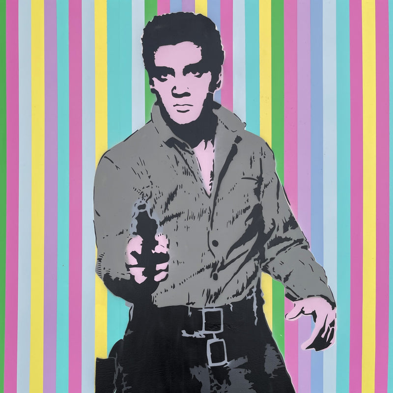Artlord - Elvis Bang with Stripes, 2022 (Painting) - Ethos Arts Inc.