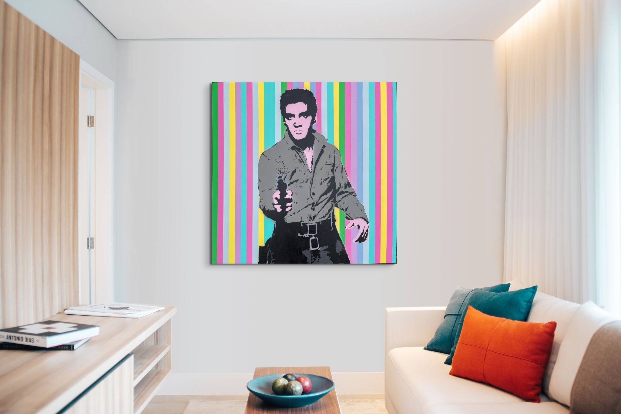 Artlord - Elvis Bang with Stripes, 2022 (Painting) - Ethos Arts Inc.