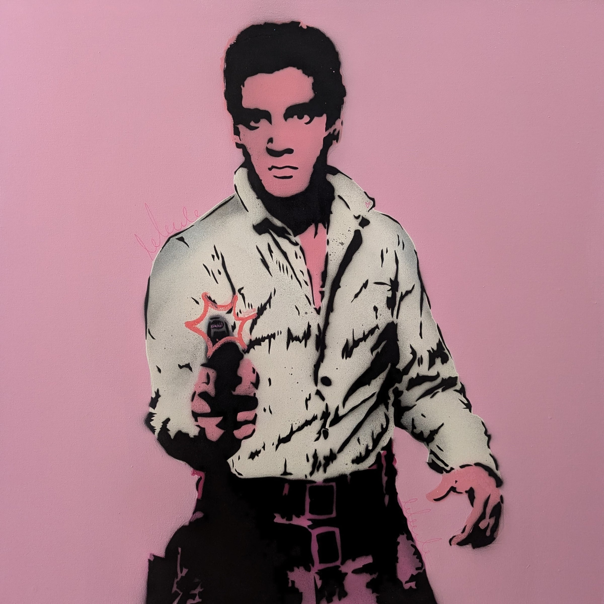 Artlord - Elvis in Pink, 2024 (Painting) - Ethos Arts Inc.