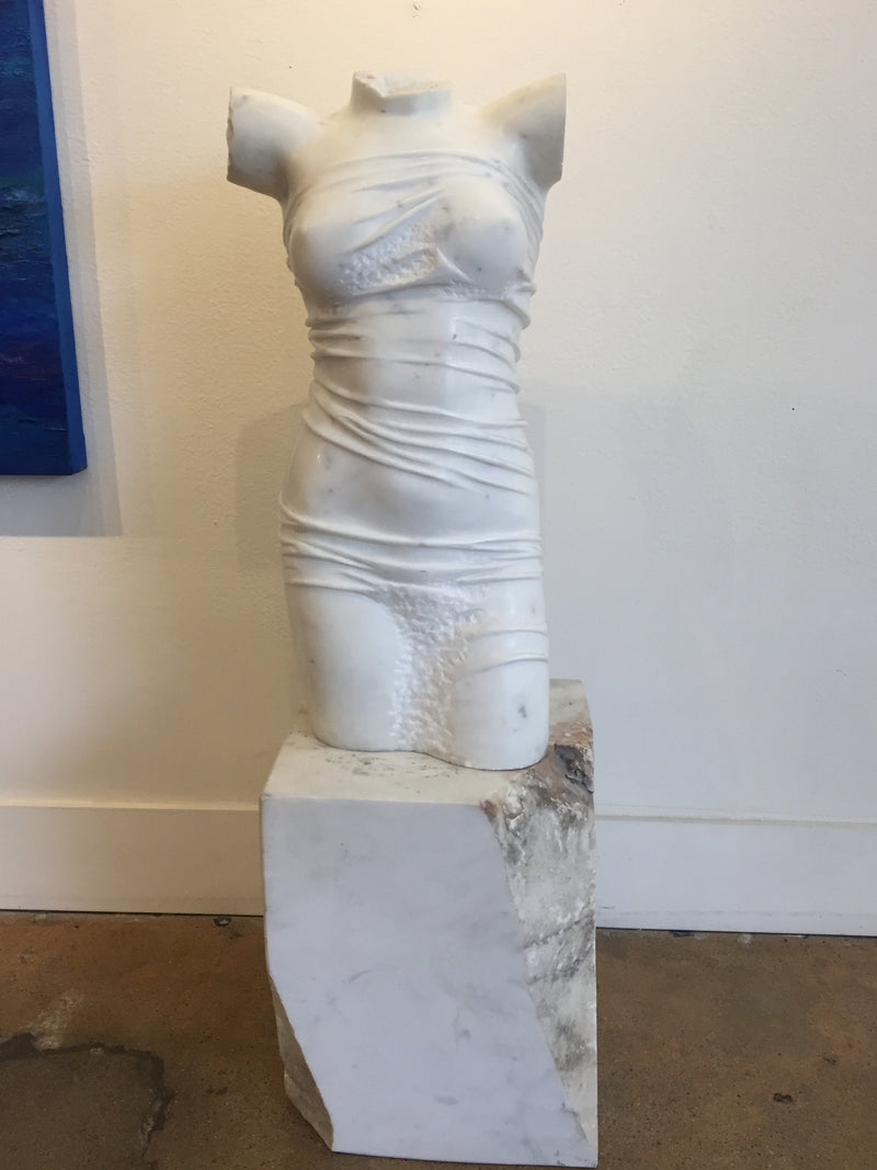 Marton Varo - Female Torso-Turkish Marble (Sculpture) - Ethos Arts Inc.