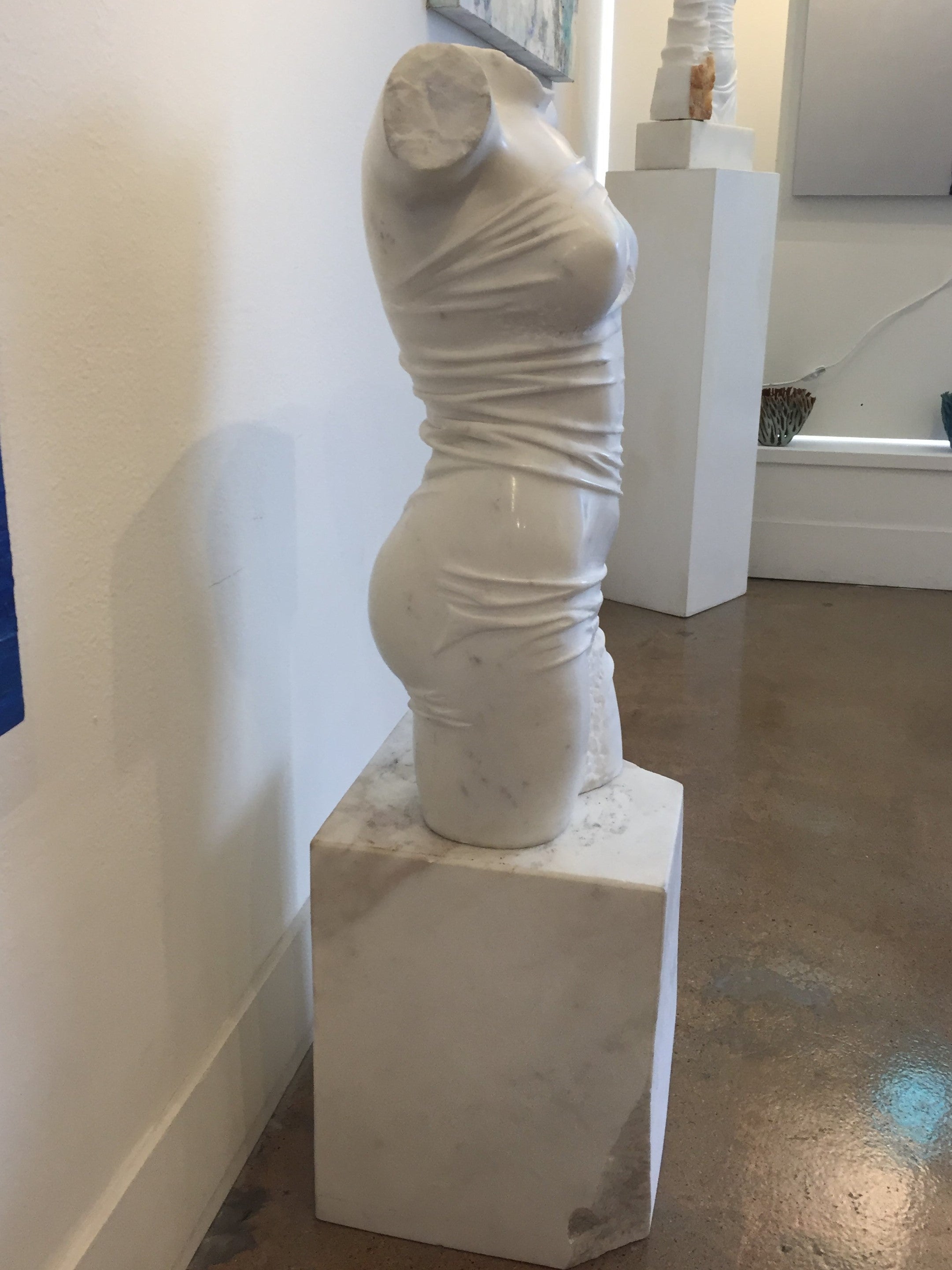 Marton Varo - Female Torso-Turkish Marble (Sculpture) - Ethos Arts Inc.