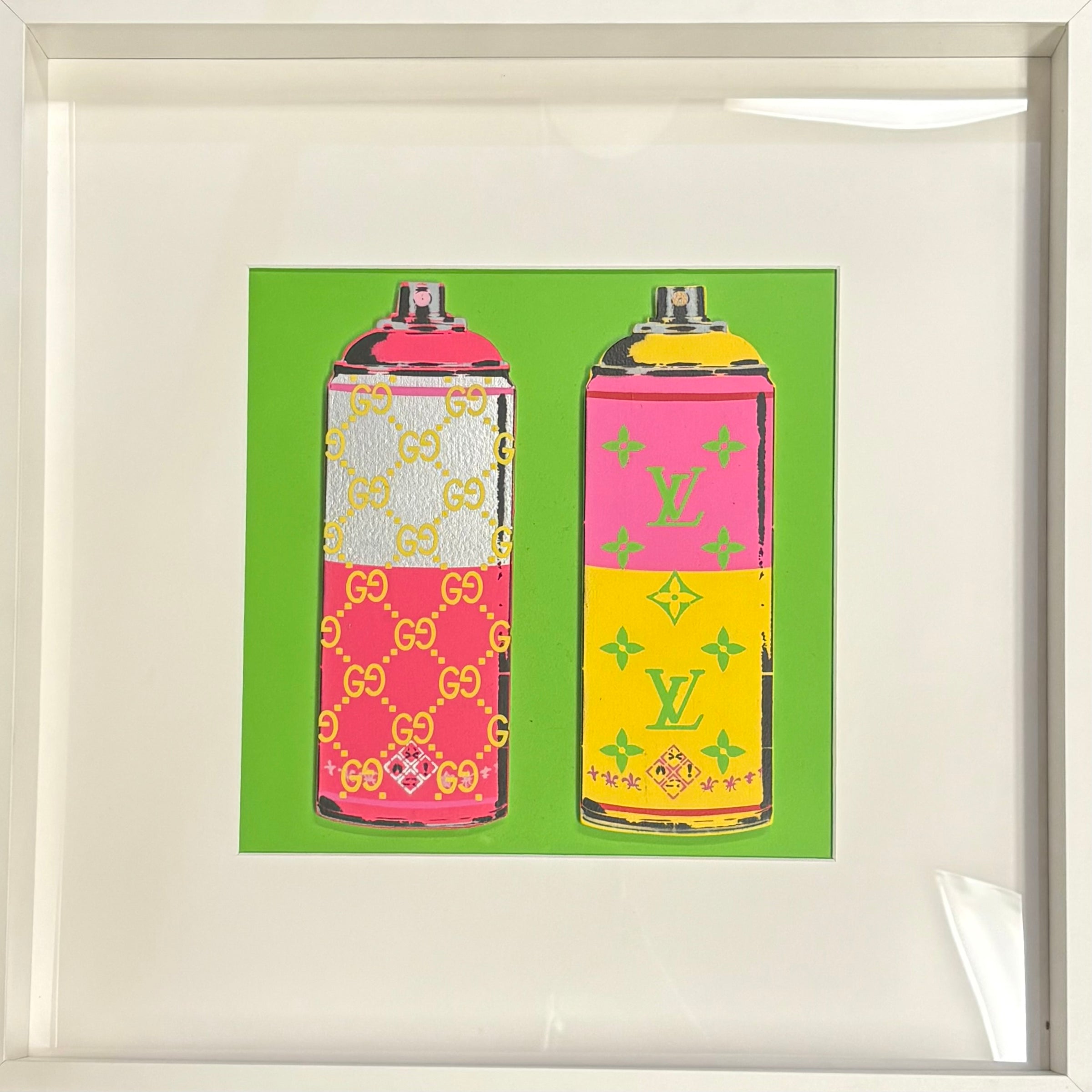 Artlord - Peasant Repellent (Gucci / LV - Pink & Yellow), 2025 (Painting) - Ethos Arts Inc.