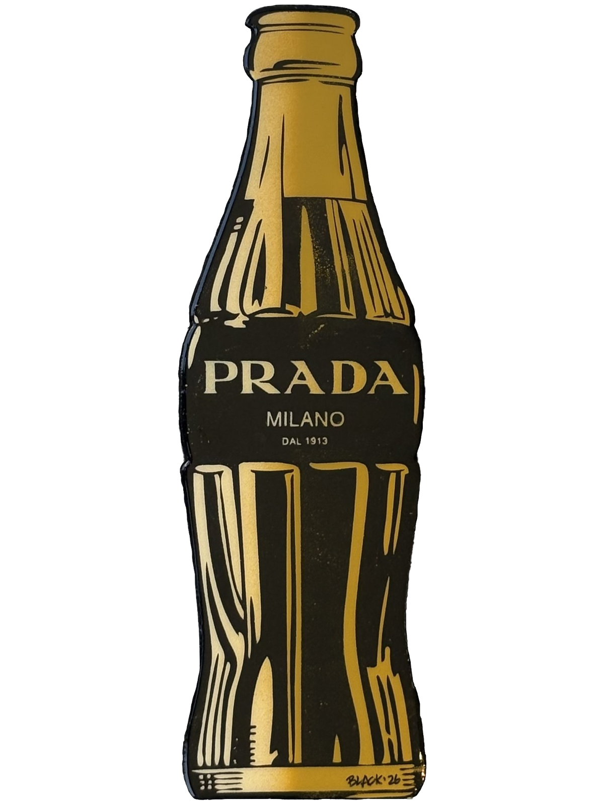 Pitch Black - Prada Bottle, 2026 (Painting) - Ethos Arts Inc.