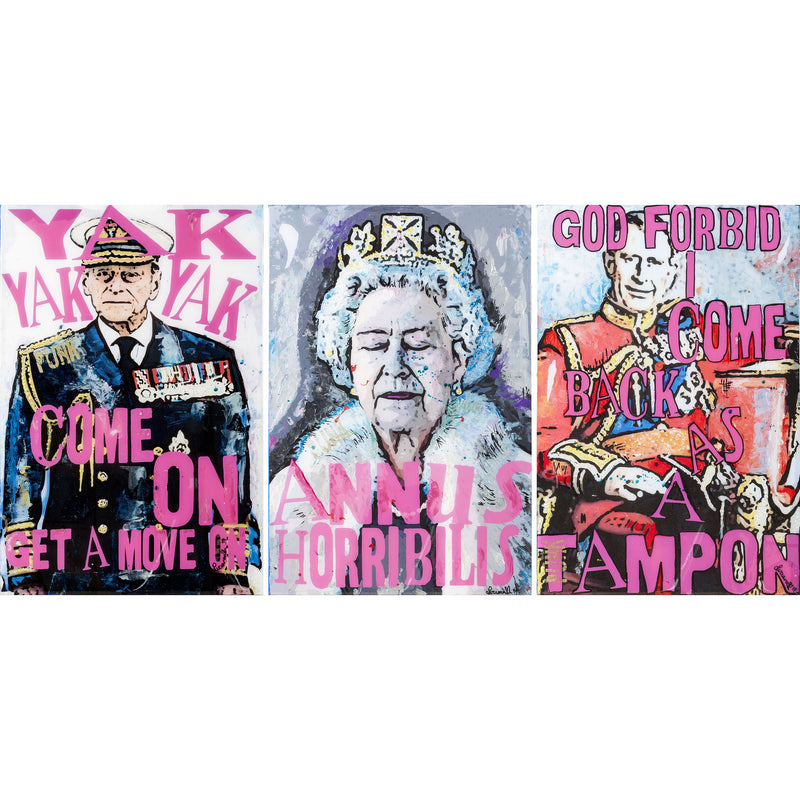 Luciana Caporaso- God Save the Queen Triptych