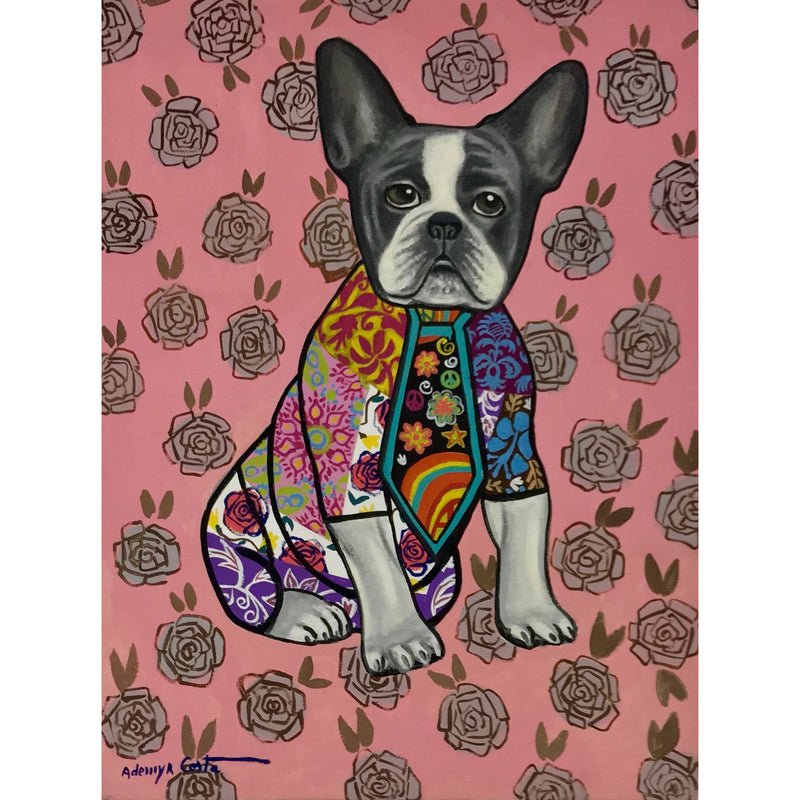 Ademyr Costa- Pink Dog With Flowers
