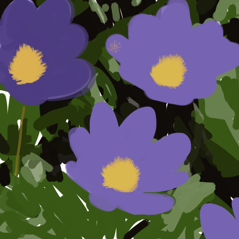 Sherry Pollack Walker- Pop-Flowers Purple