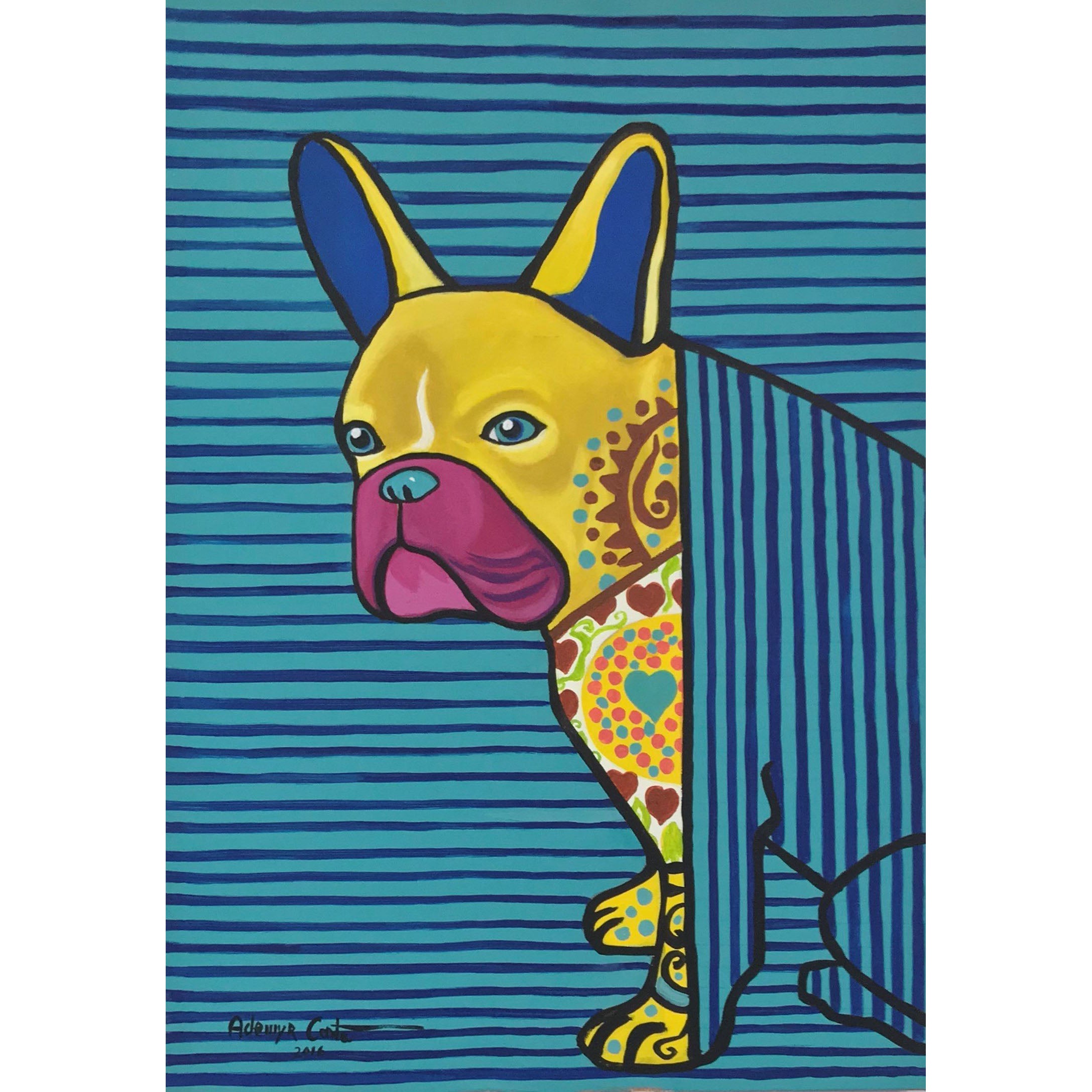 Ademyr Costa- Yellow Dog Blue Stripes
